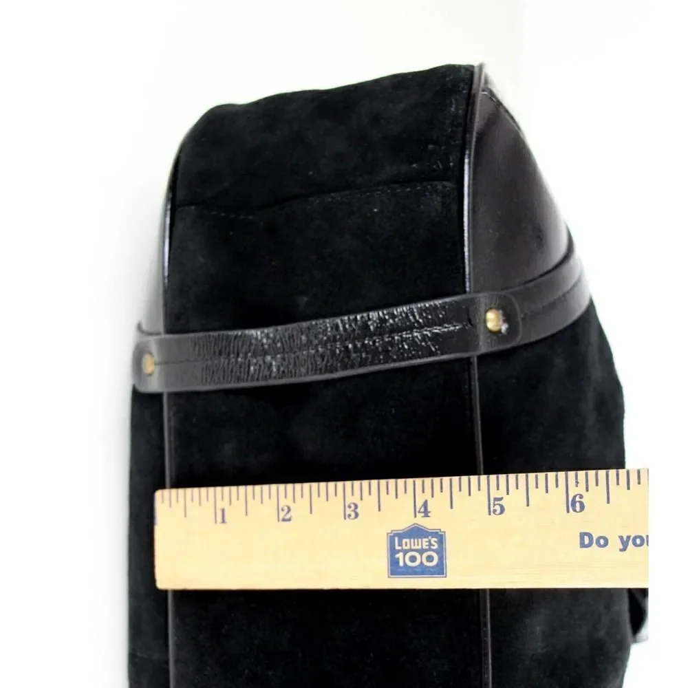 Timi & Leslie BLACK GENUINE LEATHER SUEDE BOHO TOTE SHOULDER BAG HANDBAG PURSE